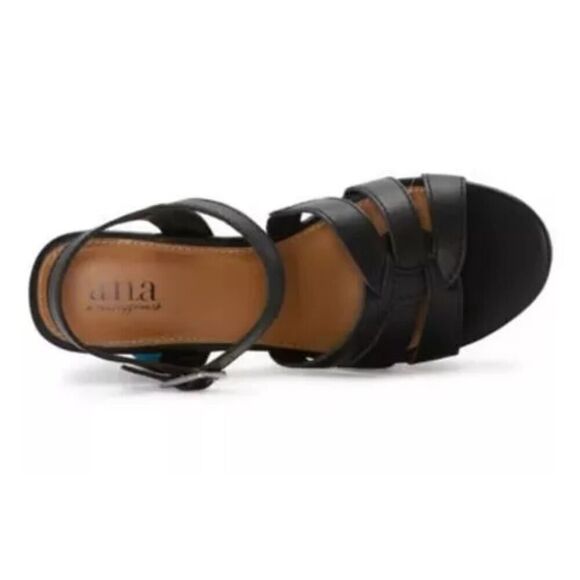 a.n.a Women’s Heels Billie Heeled Sandals Strap Black Size 10M Cute Shoes JCP - Picture 3 of 6